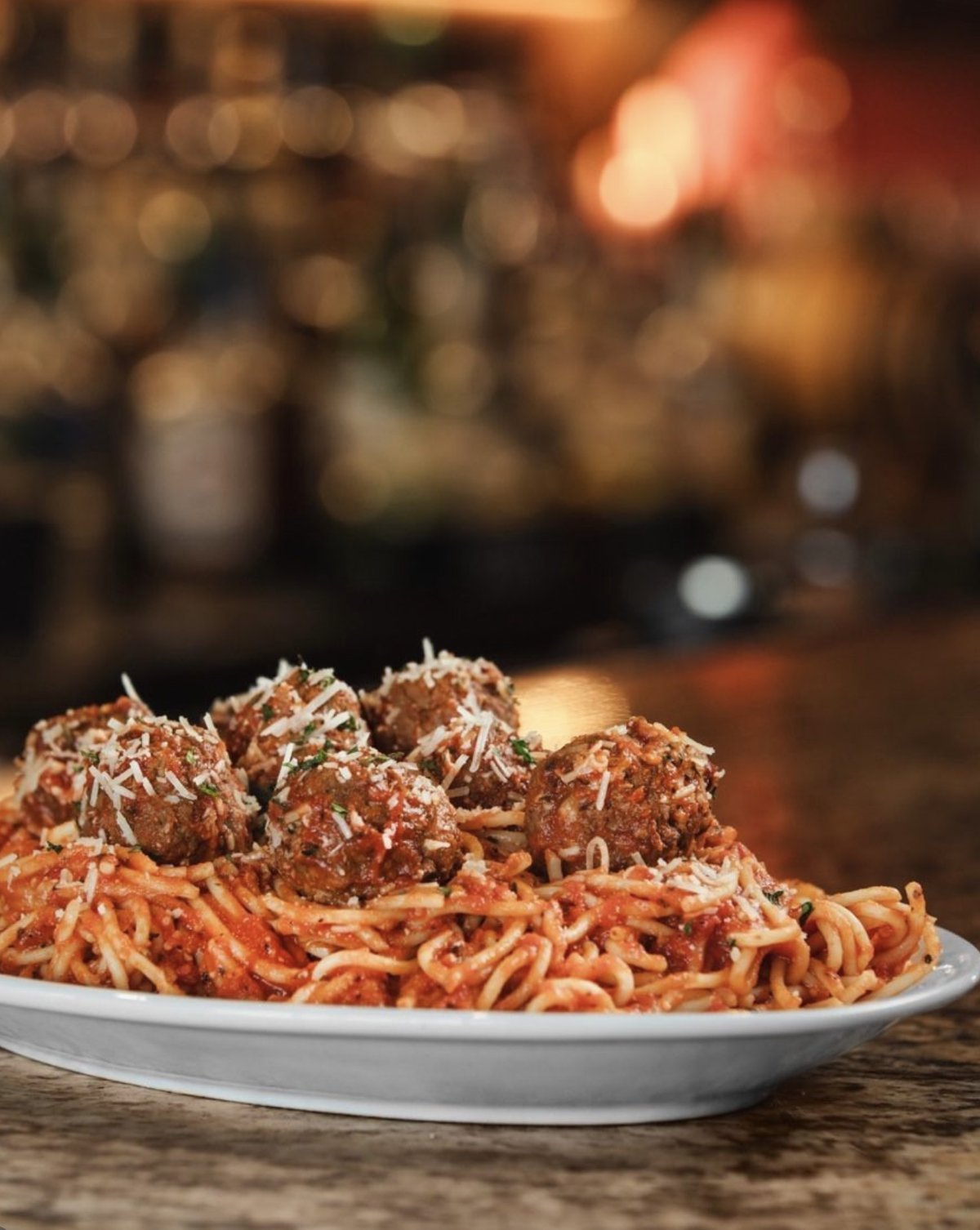 Spaghetti and meatballs, family style