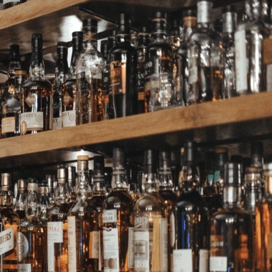 Whiskey shelves at BV's